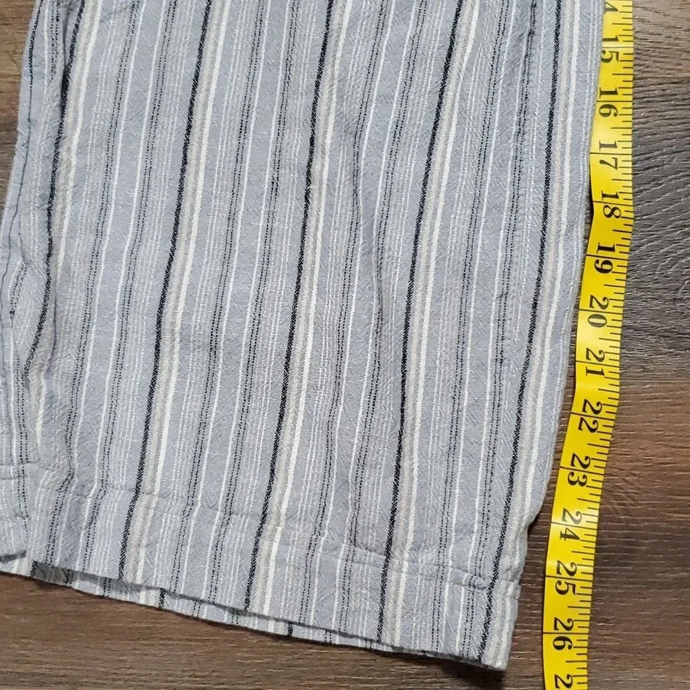Free people linen blend wide leg striped crop pants